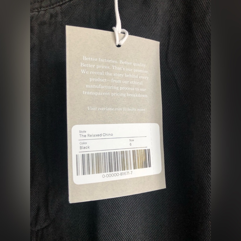 NEW Everlane Womens The TENCEL™ Relaxed Chino Pants Soft Slouchy Black 6 - Picture 12 of 16
